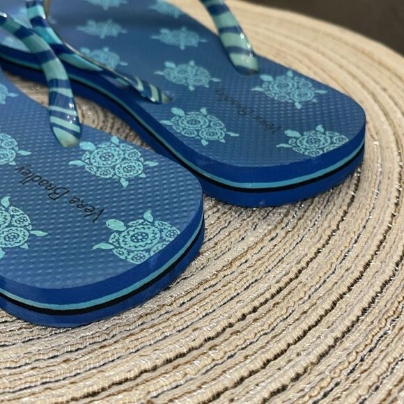 Vera Bradley Blue Flip Flop Sandals sz 7-8 - Picture 4 of 8